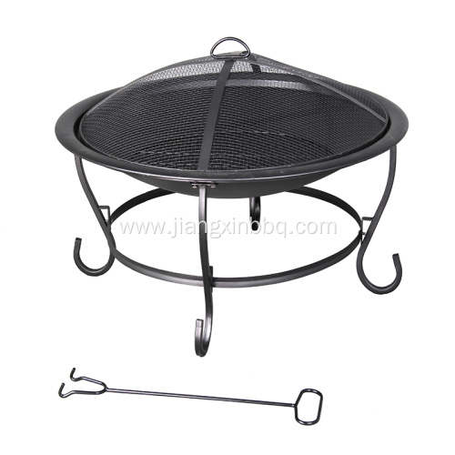 29" Round Steel Wood-Burning Fire Pit